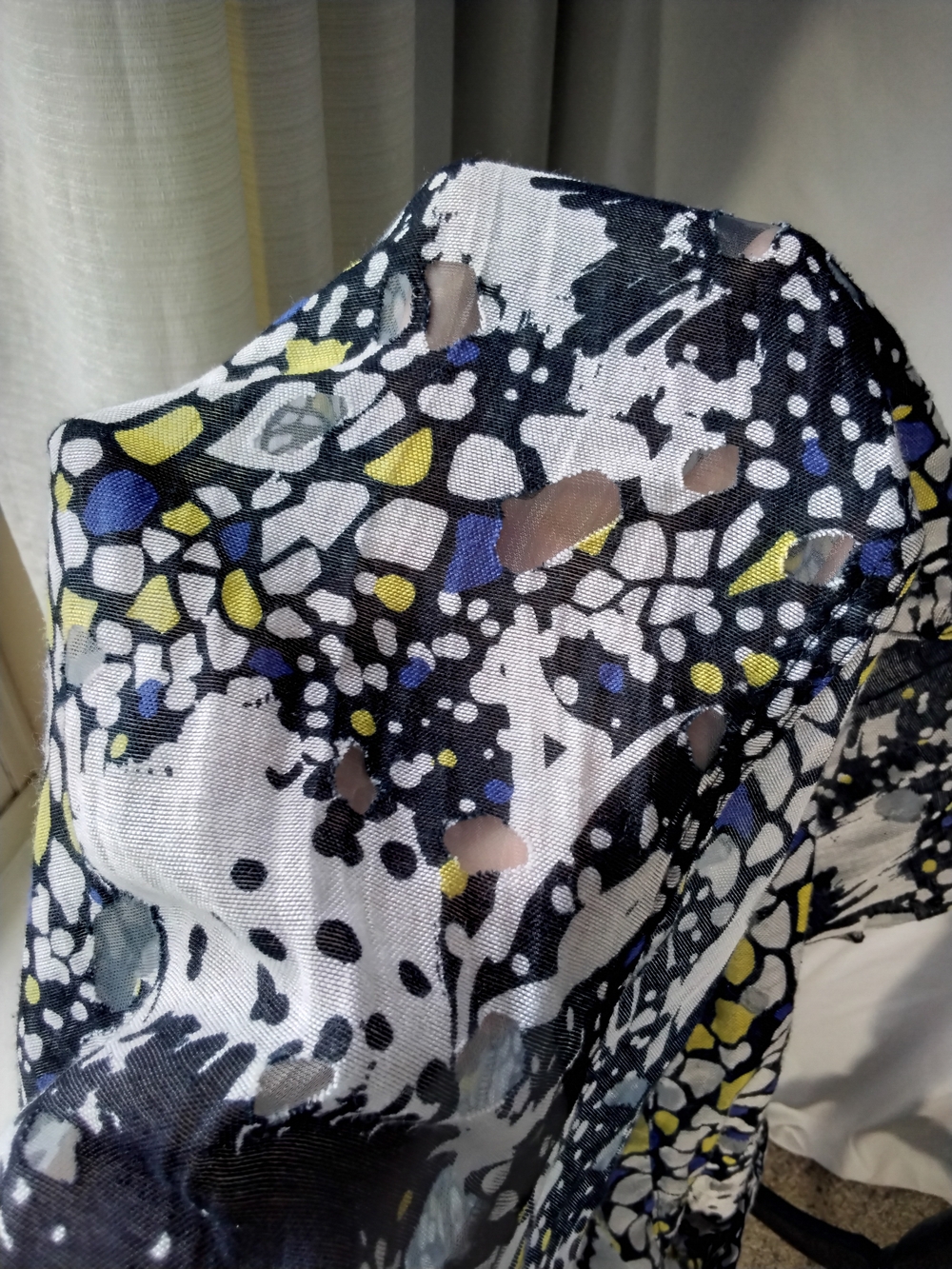 Ruby Rd. Navy Floral Mosaic Button-Front Top - Picture 6 of 6